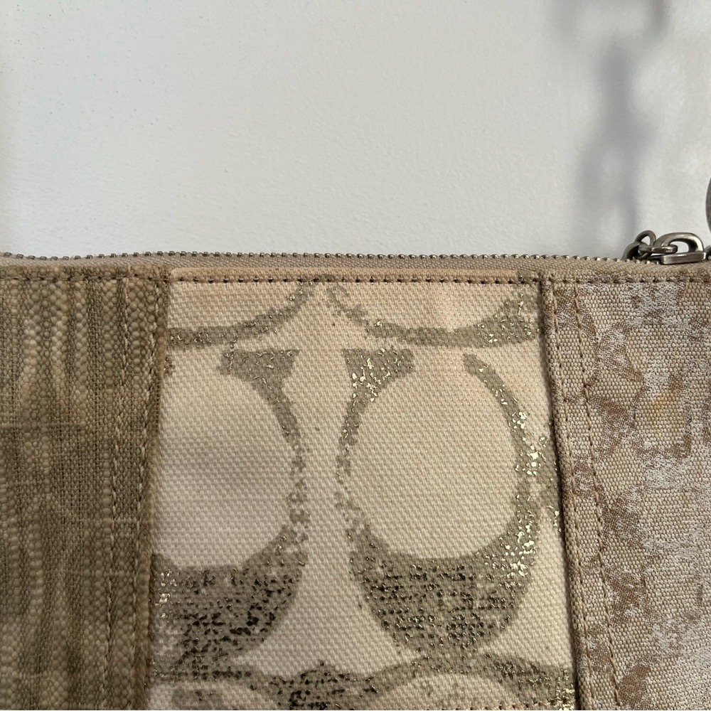 Coach Patchwork Signature Crossbody Bag in Beige, Gold, & Taupe, y2k - Picture 5 of 16